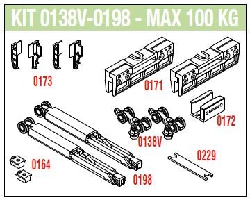 SISCO fittings set for glass doors 100kg