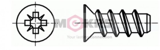 Euroscrew 6x30/7 countersunk head 7mm PZ2 zinc white