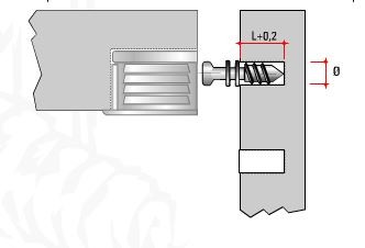 Eccentric pin shelf TI02 Euro 6x7.5mm
