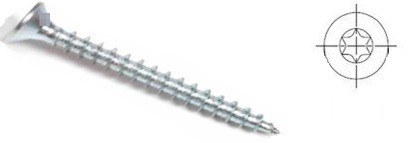 StrongFix Screw TX 4x50 countersunk head zinc white T20