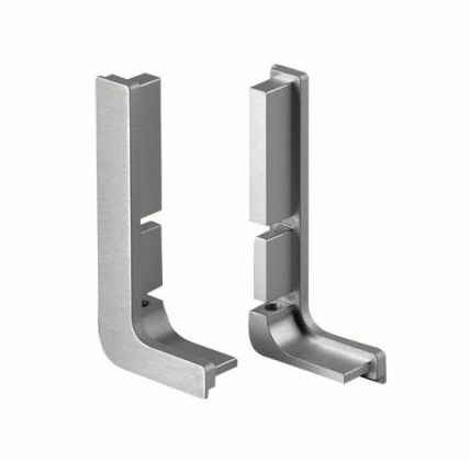 TULIP Gola profile end cap J - open, stainless steel imitation R+L