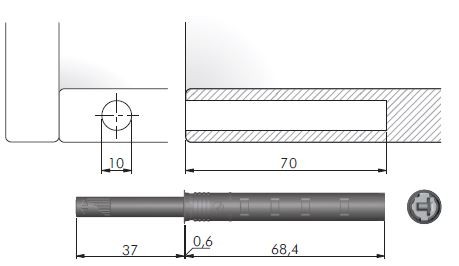 IF K-Push long with drill lens gray
