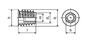 Screw nut with collar M8x25mm zinc
