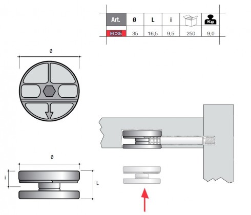 Eccentr EC35 diameter 35mm galvanized