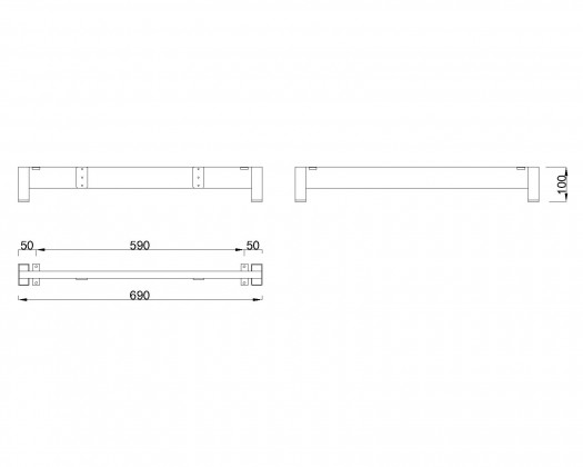 MILADESIGN Desk base low Mobilar M6307-K silver MILADESIGN Desk base low Mobilar M6307-K silver