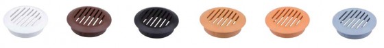 Duct vent 50mm black height 8mm
