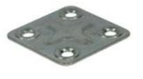 Connecting plate 40x37 white zinc