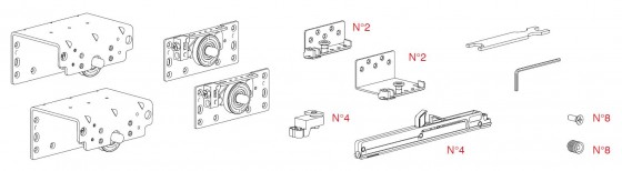 TERNO Base 28-set of fittings 2 wings 60kg with damping