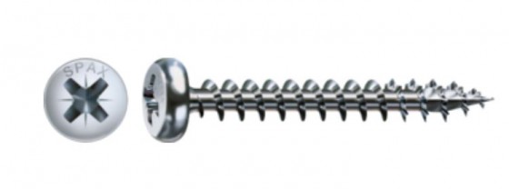 SPAX screw 3.5x20 semi-round head PZ,W,4C,