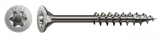 SPAX screw 6x60/37 countersunk head TXS,W,4C MH,stainl.steel A2,partial thread