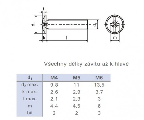 Decorative screw DIN 967 M6x60 nickel