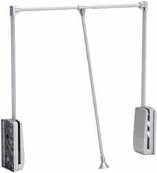 StrongWire Tiltable wardrobe rod 685-940cm silver/alu