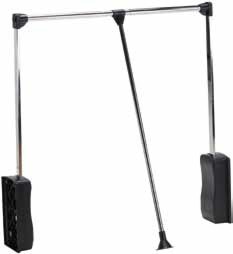 StrongWire Tiltable wardrobe rod 685-940 black/chrome