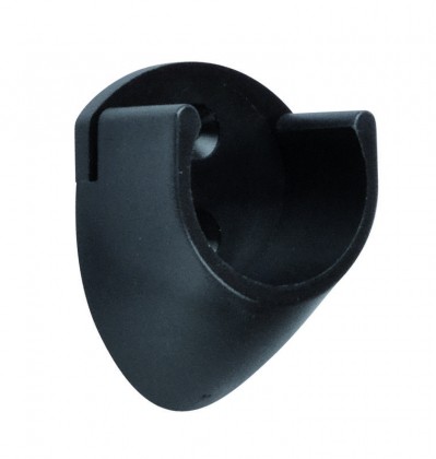 Clothes rail holder, diameter 25 mm, black plastic