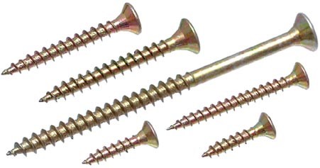 Screw PZ 6x45 countersunk head zinc yellow PZ3