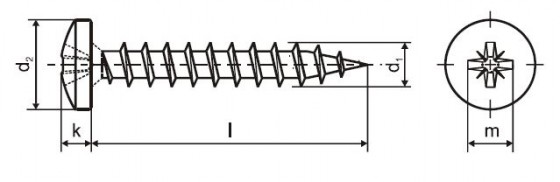 StrongFix Screw PZ 4x20 with half round head white zinc PZ2