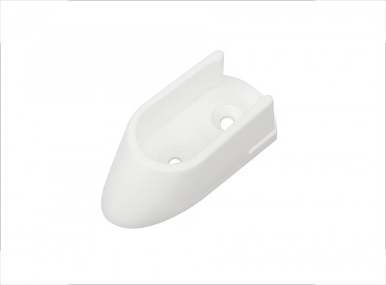 Clothes rail holder, oval, white plastic