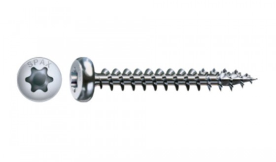 SPAX screw 4x16 half-round head TXS, W, 4C