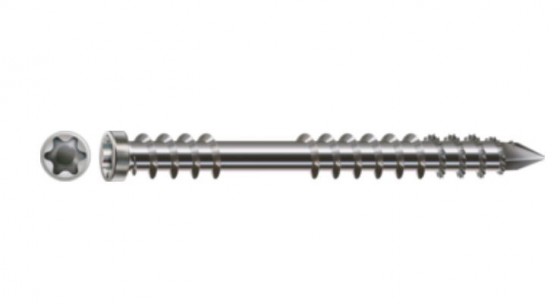 SPAX screw 5x40 terrace cylindrical head TXS, stainless steel A2, C, silver