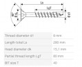 SPAX screw 8x280/80 countersunk head TXS,W,4C MH, partial thread