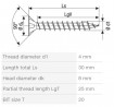 SPAX screw 4x30 countersunk head TXS black zinc