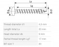 SPAX screw 4.5x20 semi-round head TXS,W,4C,