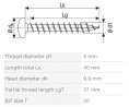 SPAX screw 5x40 semi-round head TXS, A2, 4C, stainless steel