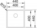 BLANCO 523385 Countertop sink BLANCO CLARON 400-U DX stainless steel Durinox®
