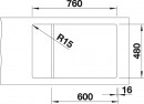 BLANCO 524844 Sink Elon XL 6 S anthracite without eccentric Silgranit PuraDur