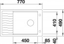 BLANCO 524857 Countertop sink ELON XL 6 SF white SILGRANIT® with eccentric
