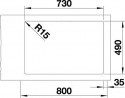 BLANCO 524274 Built-in/countertop sink ETAGON 700-IF/A silk gloss stainl. steel