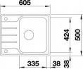 BLANCO 525114 Sink LEMIS 45 S-IF Mini brushed stainless steel with eccentric