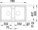 BLANCO 524960 Sink LEXA 8 anthracite SILGRANIT® PuraDur®
