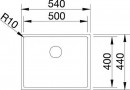 BLANCO 523390 BLANCO CLARON 500-IF DX Durinox® stainless steel sink