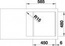 BLANCO 525123 Sink DINAS 45 S MINI brushed stainless steel with eccentric