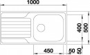 BLANCO 524255 Sink DINAS XL 6 S brushed stainless steel with eccentric