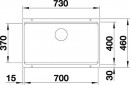 BLANCO 525167 Sink ETAGON 700-U anthracite without eccentric Silgranit InFino
