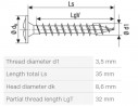 SPAX screw 3,5x35 raised countersunk head with flange PZ, 4C MH