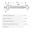 SPAX screw 4x17 countersunk head PZ, W, 4C MH