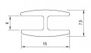 Connecting profile rear 2m black