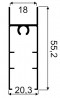 SEVROLL 04453 lower cover strip Simple/Blue 2m (for laminate 18mm) silver