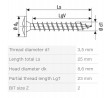 SPAX screw 3.5x25 lens head with PZ collar, 4C MH