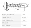 SPAX screw FEX-KS 4x20 countersunk head PZ,W A3J,4C MH