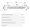 SPAX screw 5x30 semi-round head TXS,W,4C,