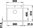 BLANCO 524111 Sink Subline 500-IF/A anthr. InFino with Silgranit PuraDur handle