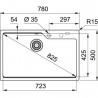 FRANKE Sink UBG 610-78 780 x 500mm white led