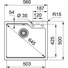 FRANKE Sink UBG 610-56 560 x 500mm white led