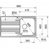 FRANKE Sink SRX 611-86/7L 860 x 500mm drain left