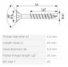 SPAX screw 4.5x45/30 countersunk head TXS,W,4C MH, partial thread
