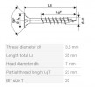 SPAX screw 3.5x35/23 countersunk head TXS,W,4C MH, partial thread
